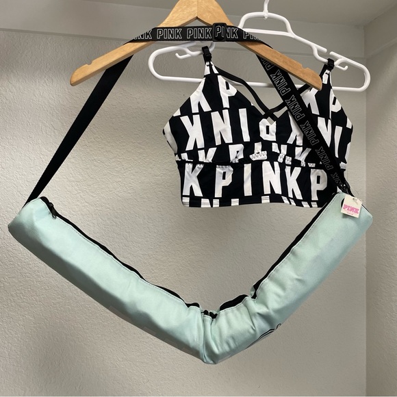 ✌️VS 💕PINK BUNDLE Ultimate Logo Sport Bra AND Sling Beach Cooler Bag - Picture 2 of 9